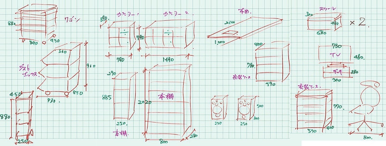 プロによる家具の実測